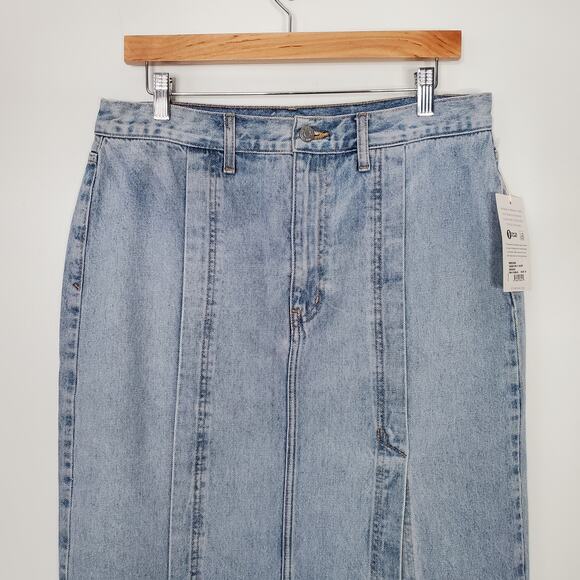 Etica Ingrid Split Skirt Maxi Jean Arcadia Denim Blue Organic Cotton Size 30 NEW - Picture 4 of 14